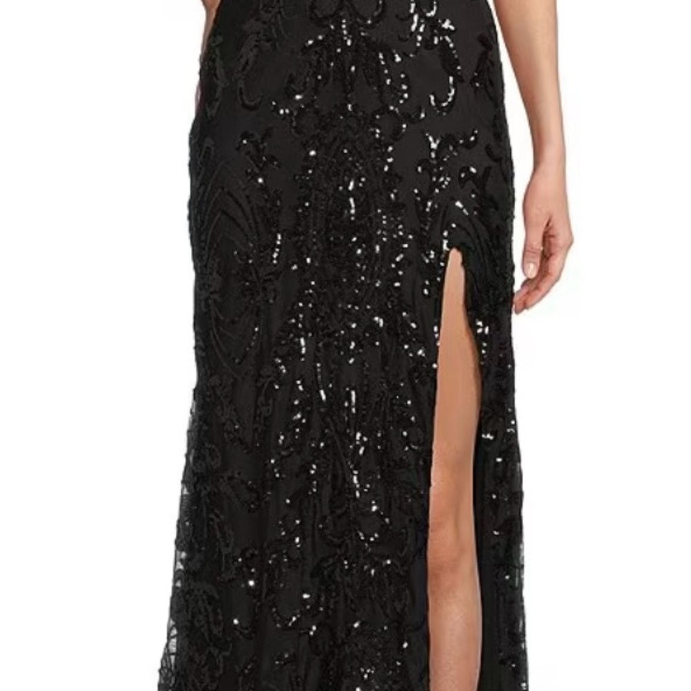 Crystal Doll Black Sequin Maxi Dress - Picture 5 of 7